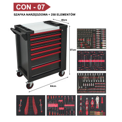 CON-07 + 258 ELEMENTÓW SZAFKA Z WYPOSAŻENIEM