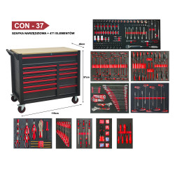 CON-37 + 471 ELEMENTÓW SZAFKA Z WYPOSAŻENIEM